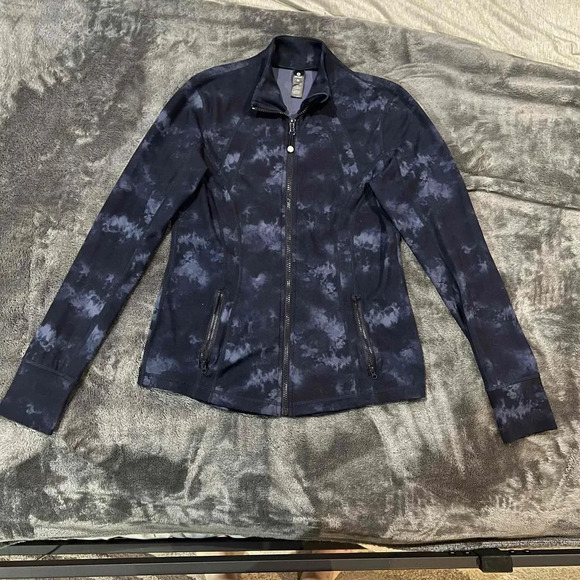 90 Degree Zip Front Tie-Dye Pattern Long Sleeves Band Collar Jacket Size Medium‎ - Picture 1 of 5